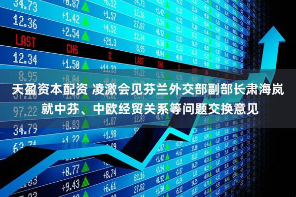 天盈资本配资 凌激会见芬兰外交部副部长肃海岚 就中芬、中欧经贸关系等问题交换意见