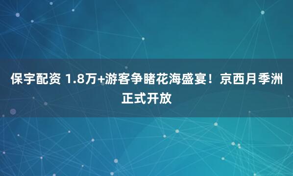 保宇配资 1.8万+游客争睹花海盛宴！京西月季洲正式开放