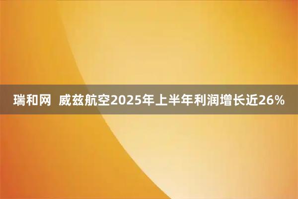 瑞和网  威兹航空2025年上半年利润增长近26%